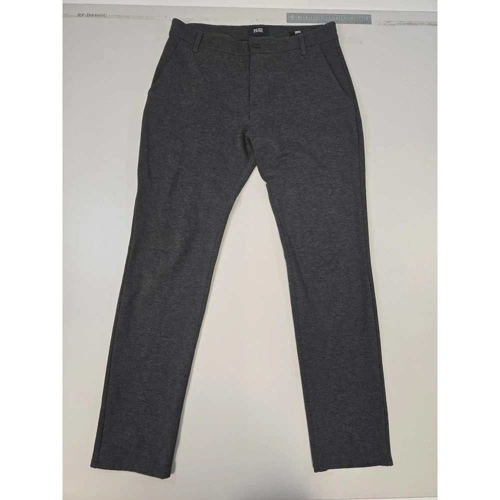 Paige Fraser Trousers Mens 34 Iced Black Heathered Knit Slim Fit Pants M817374